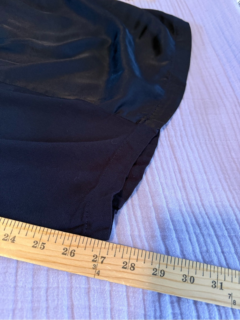 Soft Surroundings Rue De Luxe Wide Leg Pants Navy Satin Accent size M - Picture 9 of 13